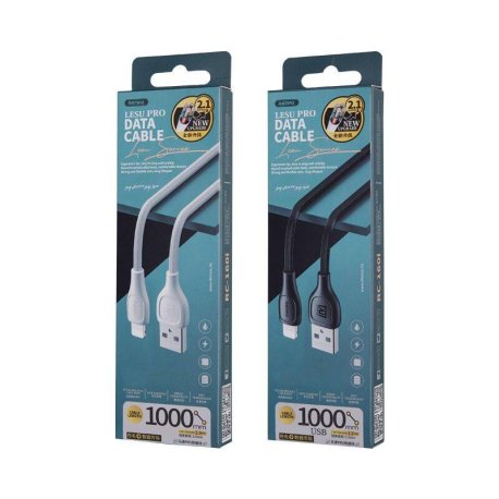 1064 Remax Lesu Pro USB - Lightning Opladerkabel 1 m. Hvid (Blist